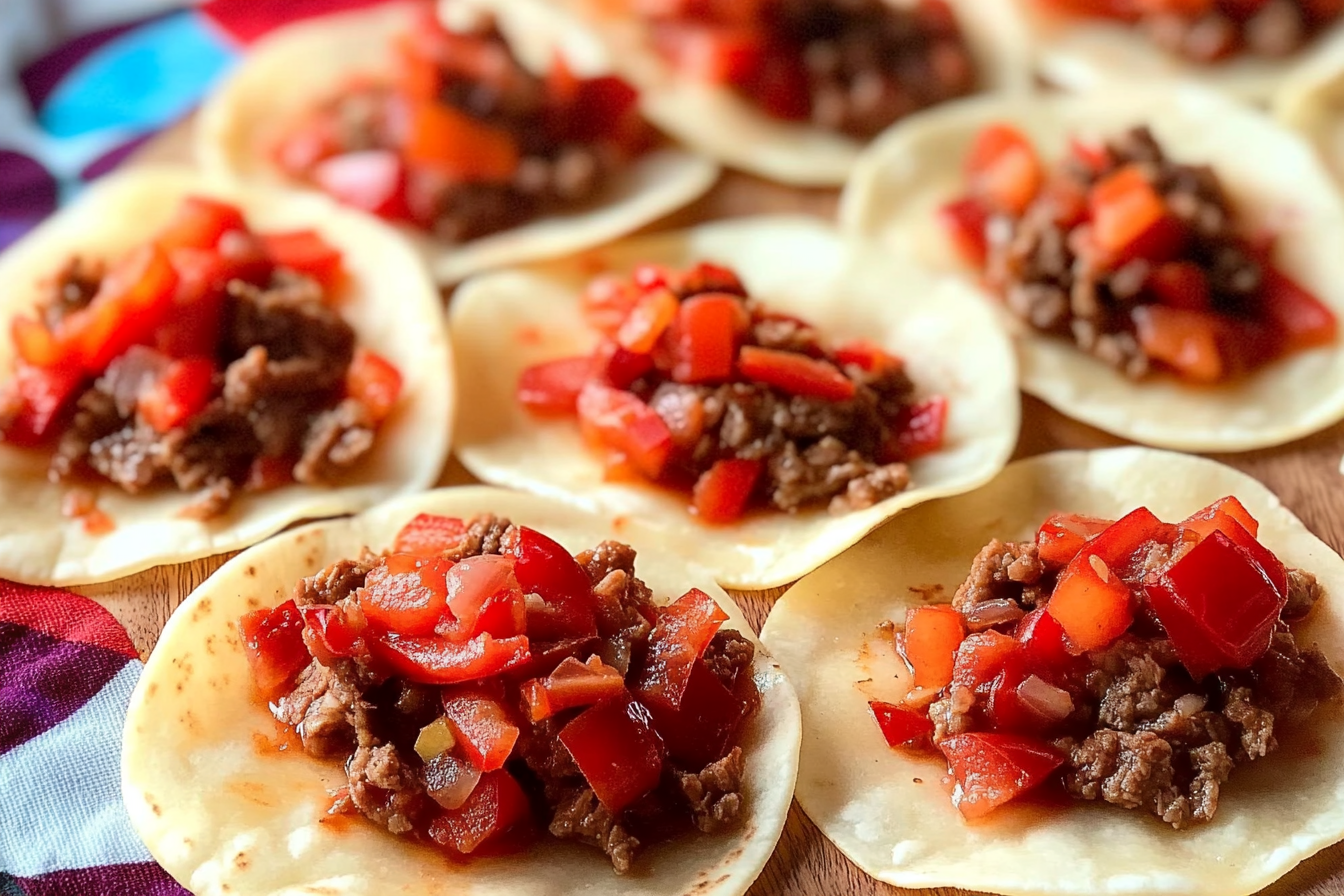 Tacos de Carne com Pimiento