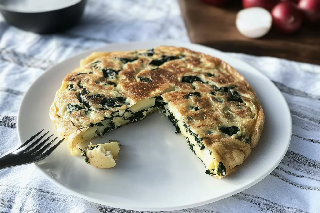 Tortilha de Batata com Espinafre