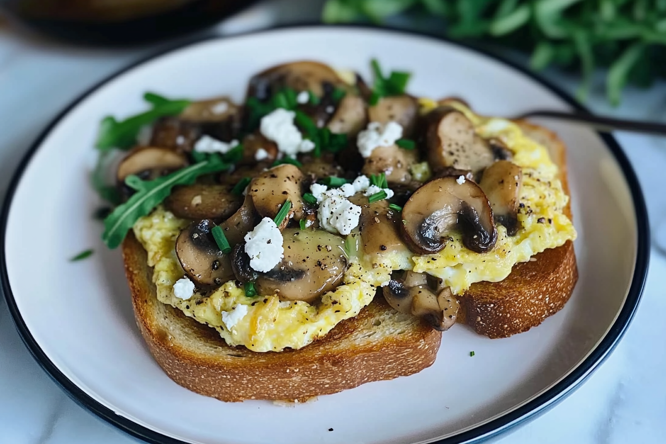 Tostada de huevos revueltos