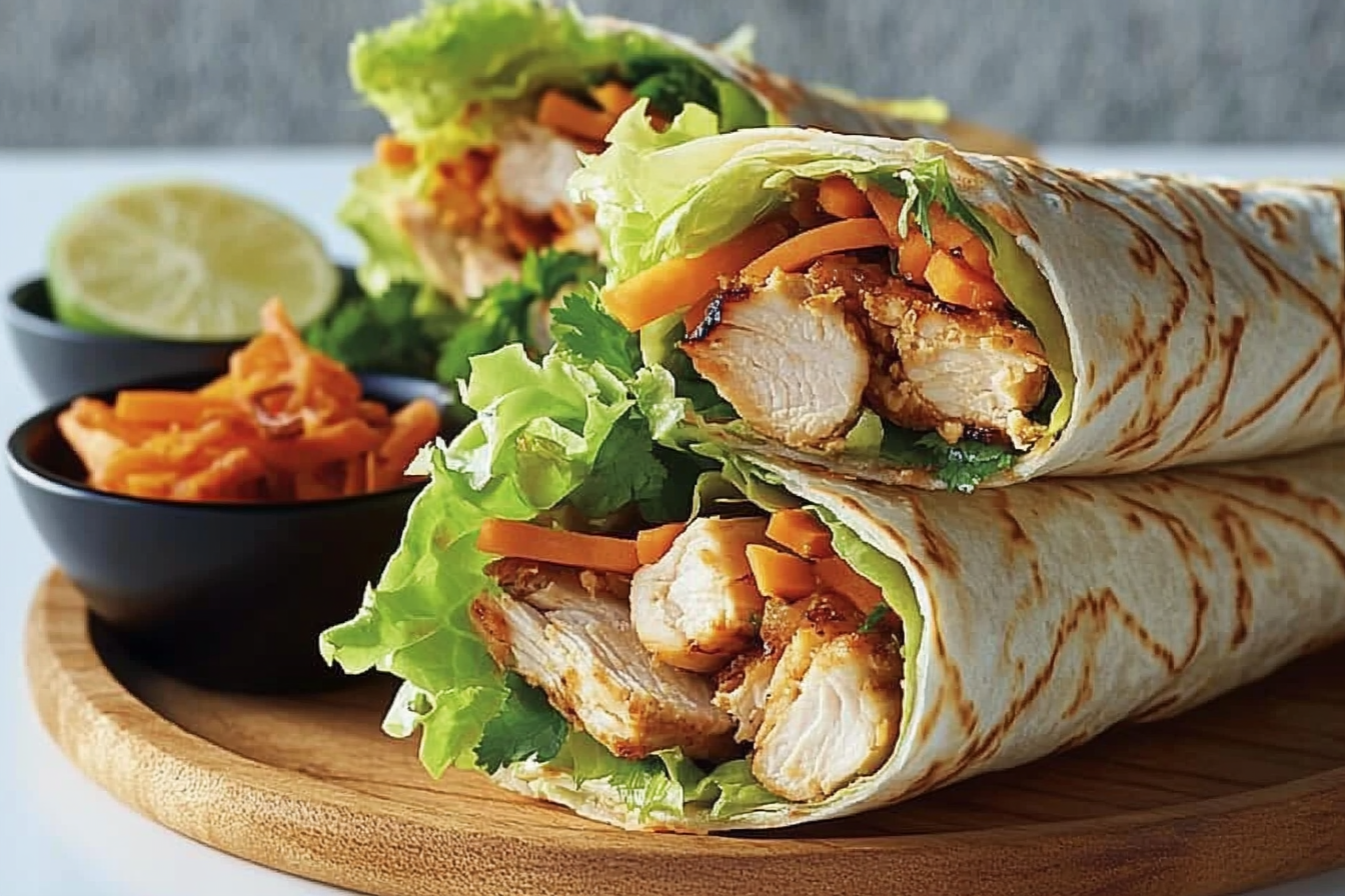 Wraps de frango com alface