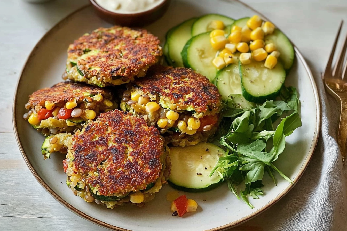 Hamburguesas de calabacín y lentejas