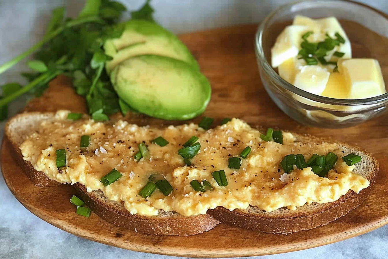 Ovos mexidos com queijo