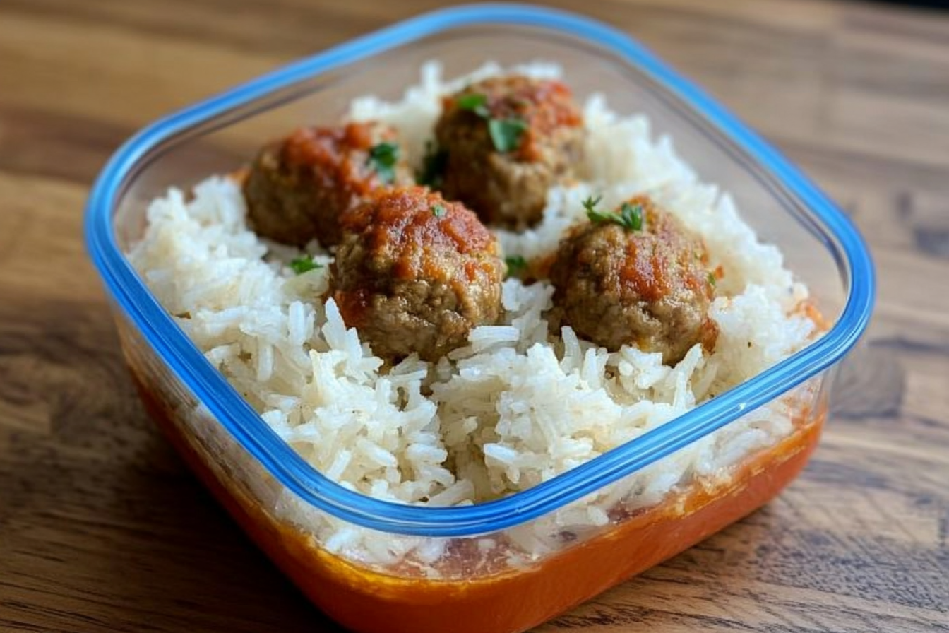 Almôndegas com arroz