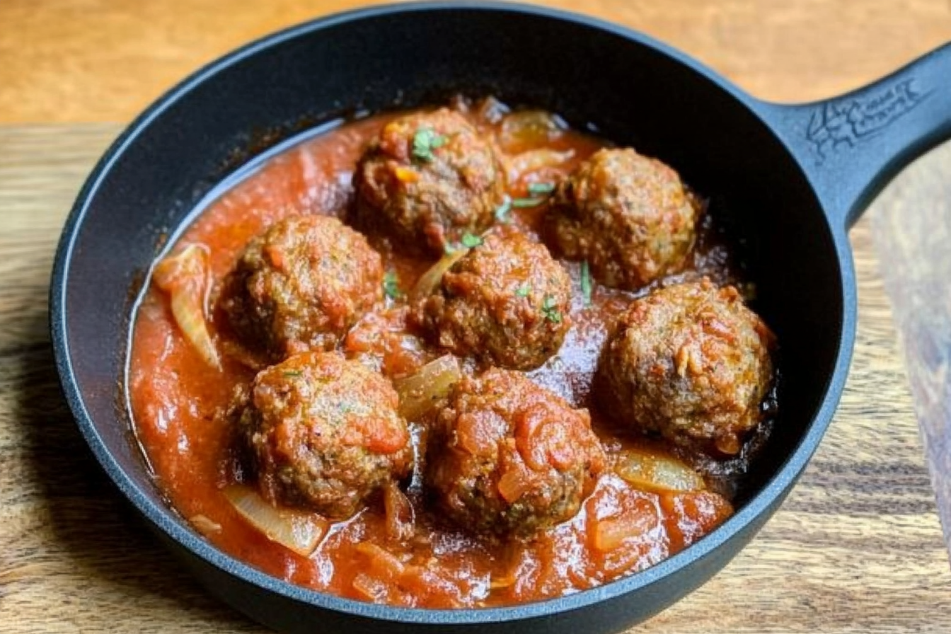 Almôndegas com molho de tomate