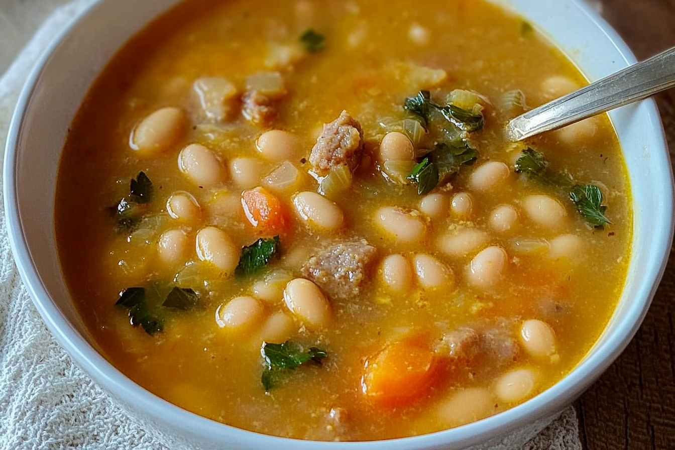 Alubias blancas con longaniza