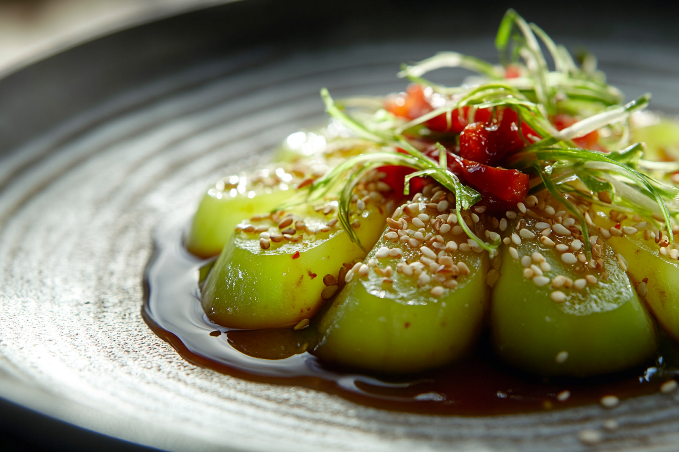 Aspargos com soja e gengibre