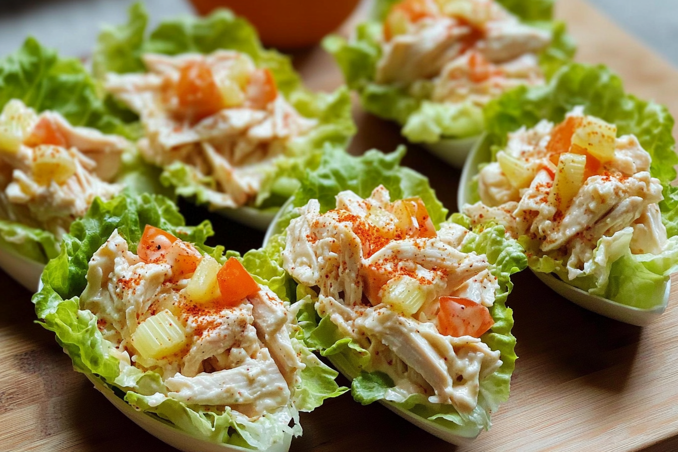 Barquitas de ensalada de pollo