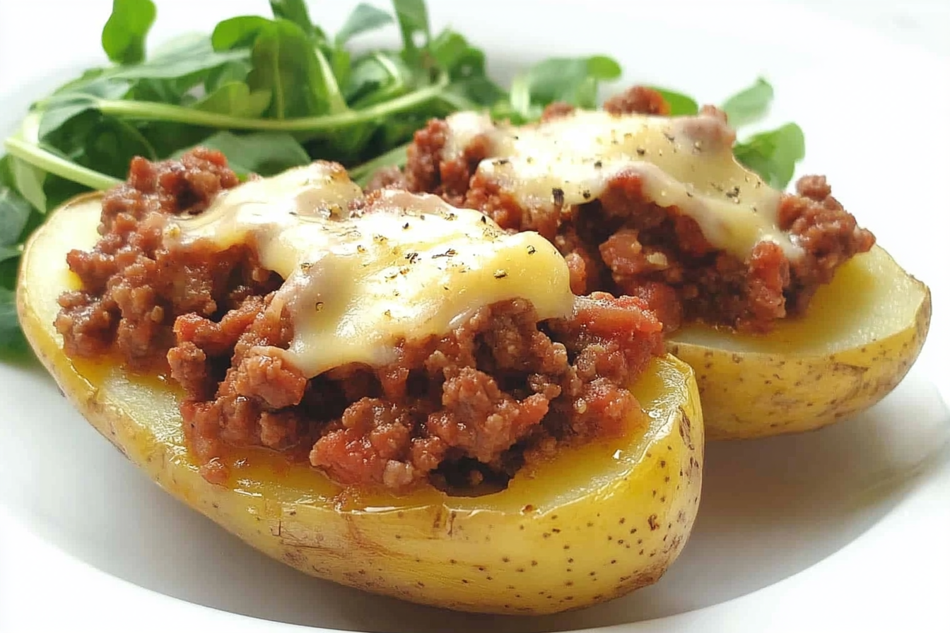 Berinjelas recheadas com carne picada