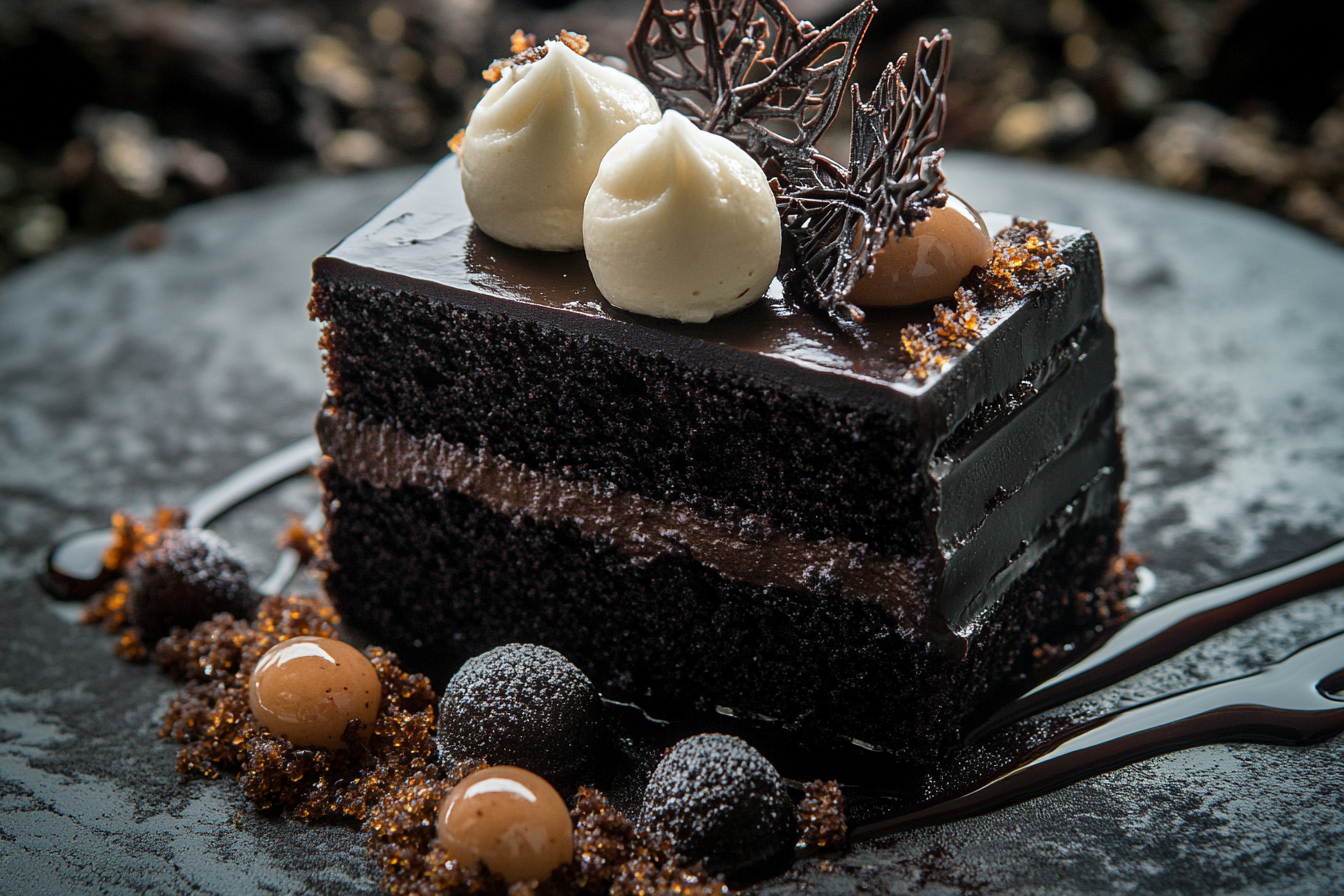 Bolo de Veludo Preto Luxuoso