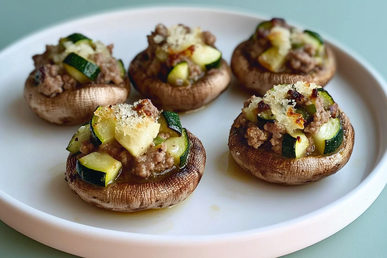 Champiñones rellenos de carne