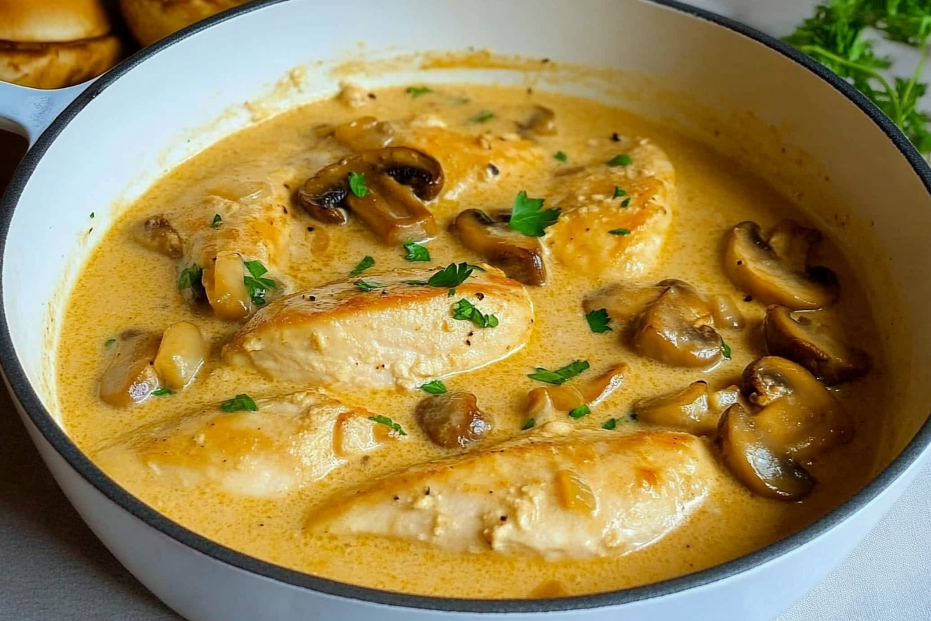 Frango ao creme com champignon