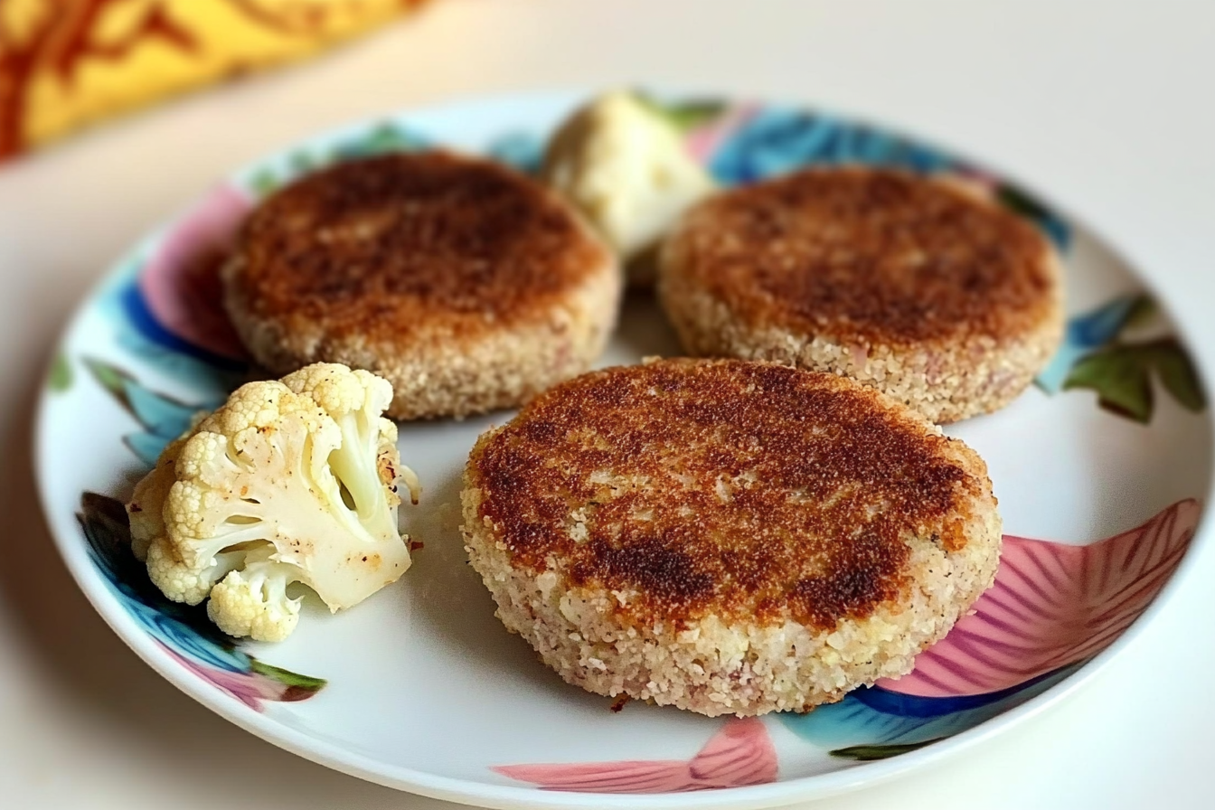 Hamburguesas de Atum e Couve-flor