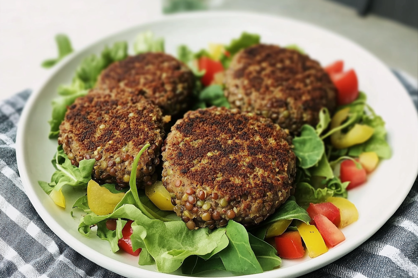 Hamburguesas de Lentejas e Pimentão