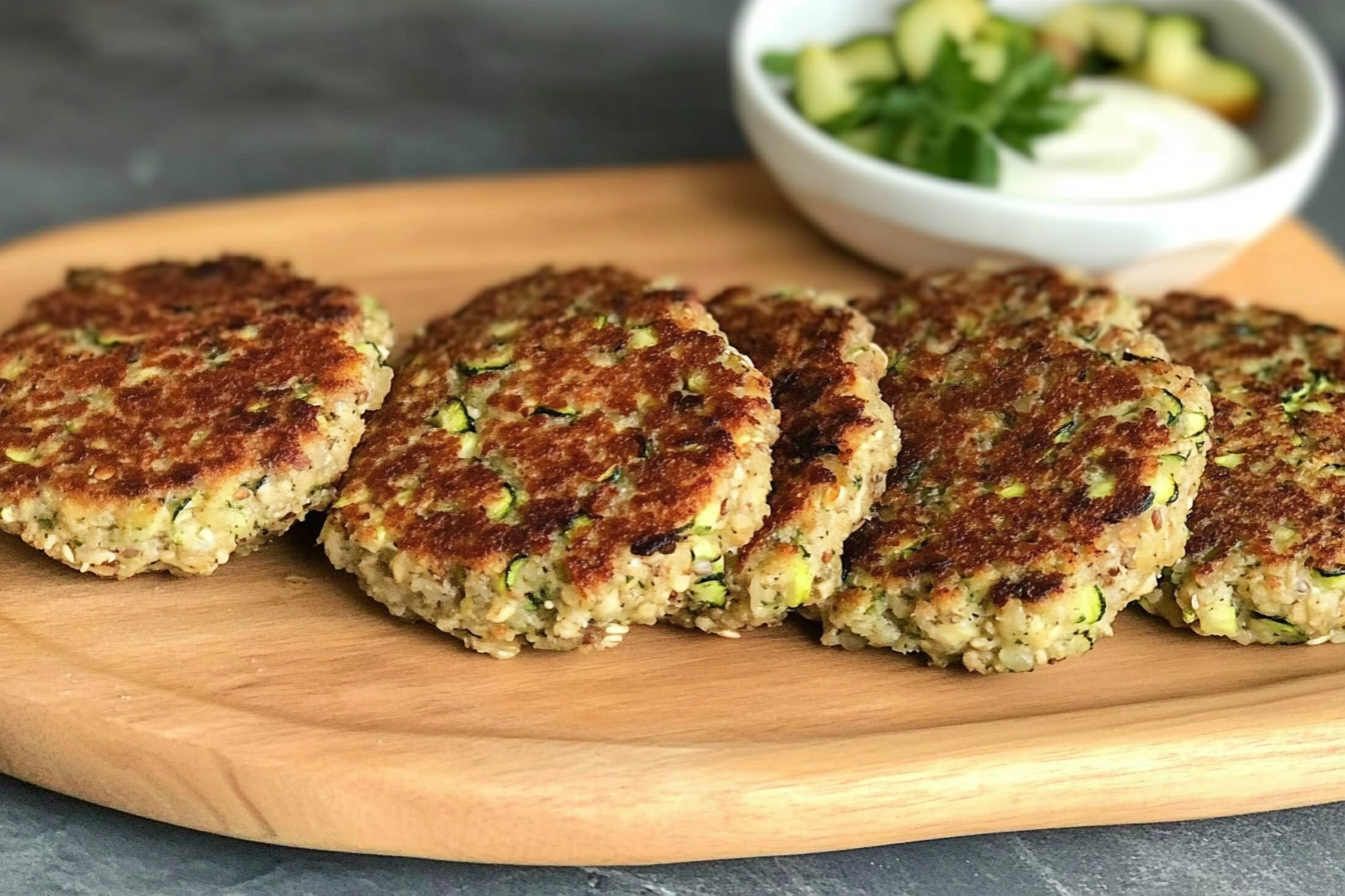 Hamburguesas de avena y calabacín