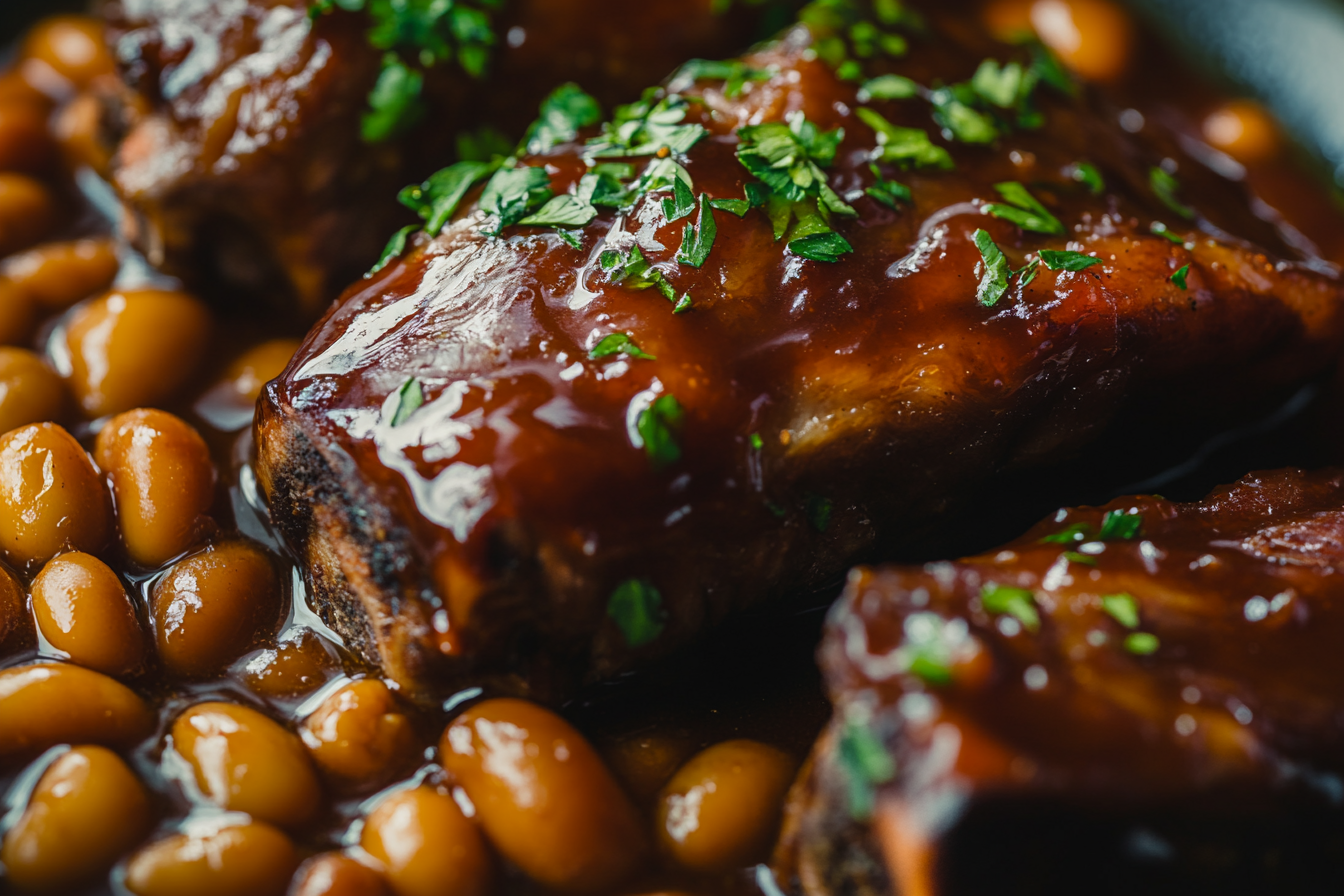 Jarret de cordeiro com feijão