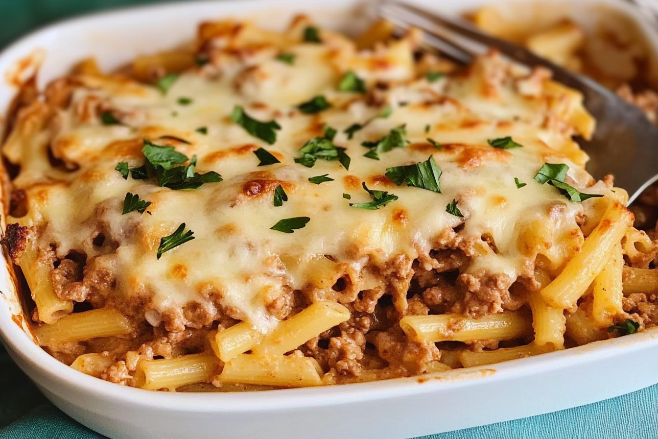 Macarrones cremosos con carne