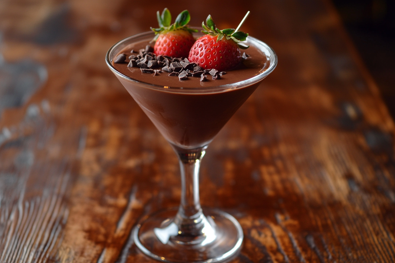 Martini de morango com chocolate