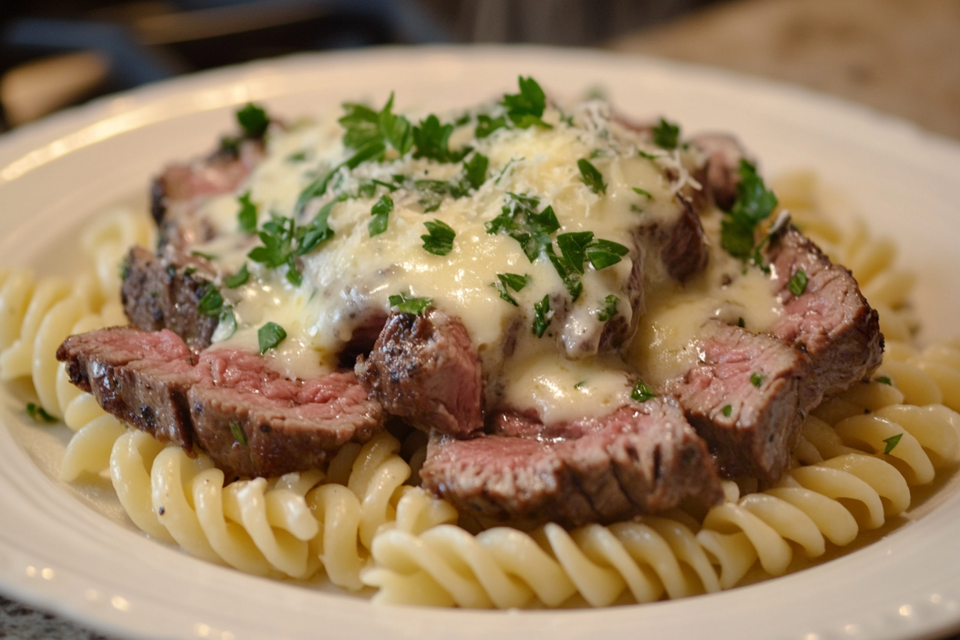 Massa com Carne e Alho