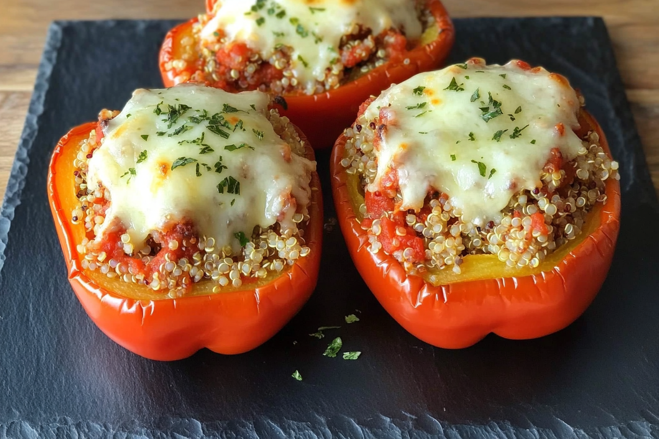 Pimientos rellenos de quinua y carne