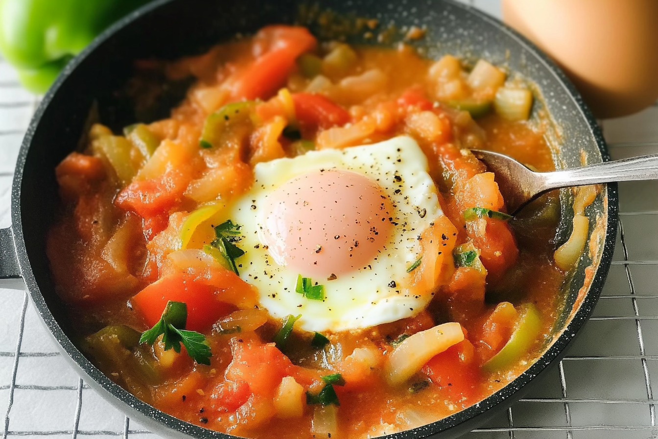 Sartén de tomate y pimientos