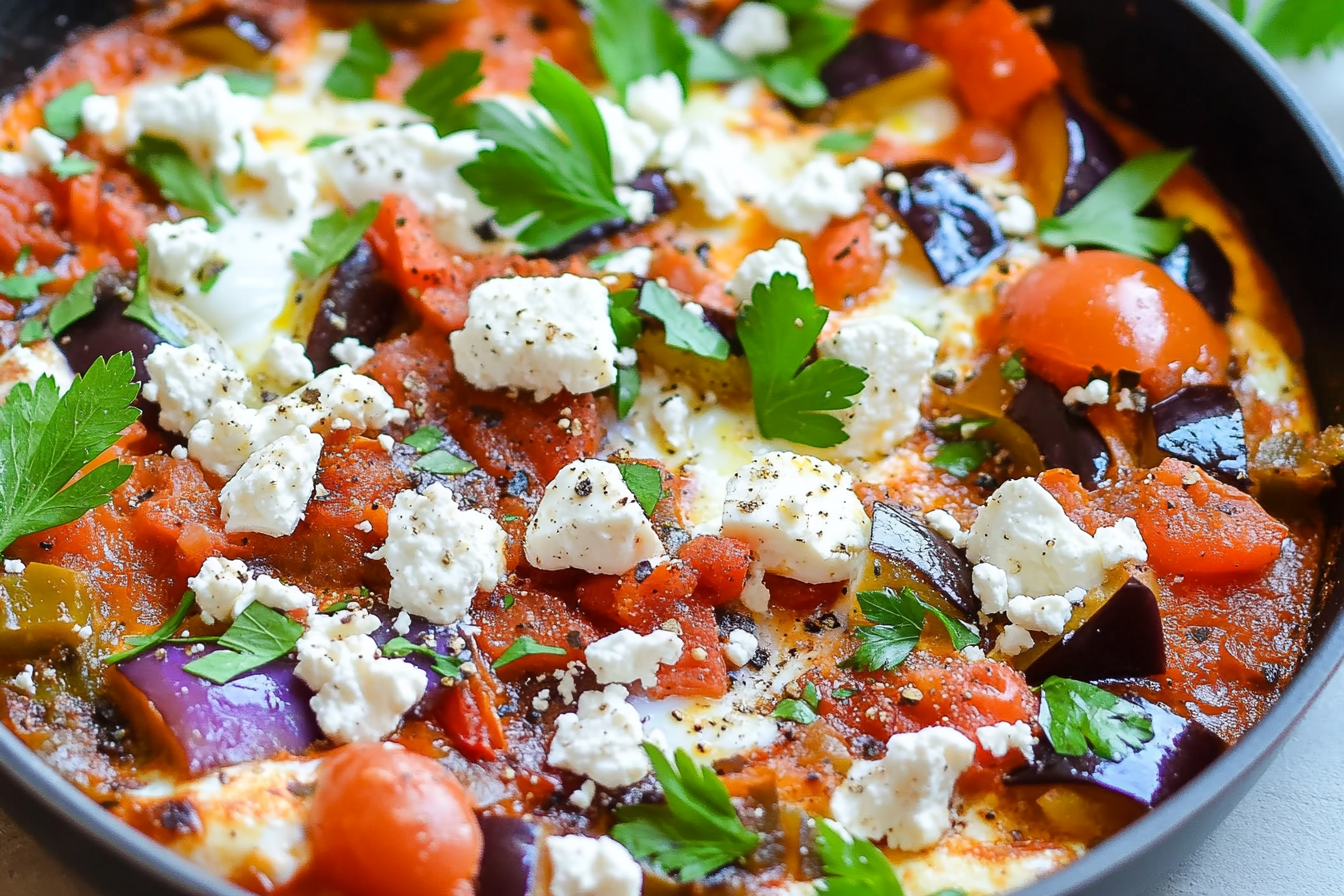 Shakshuka de Berinjela e Queijo