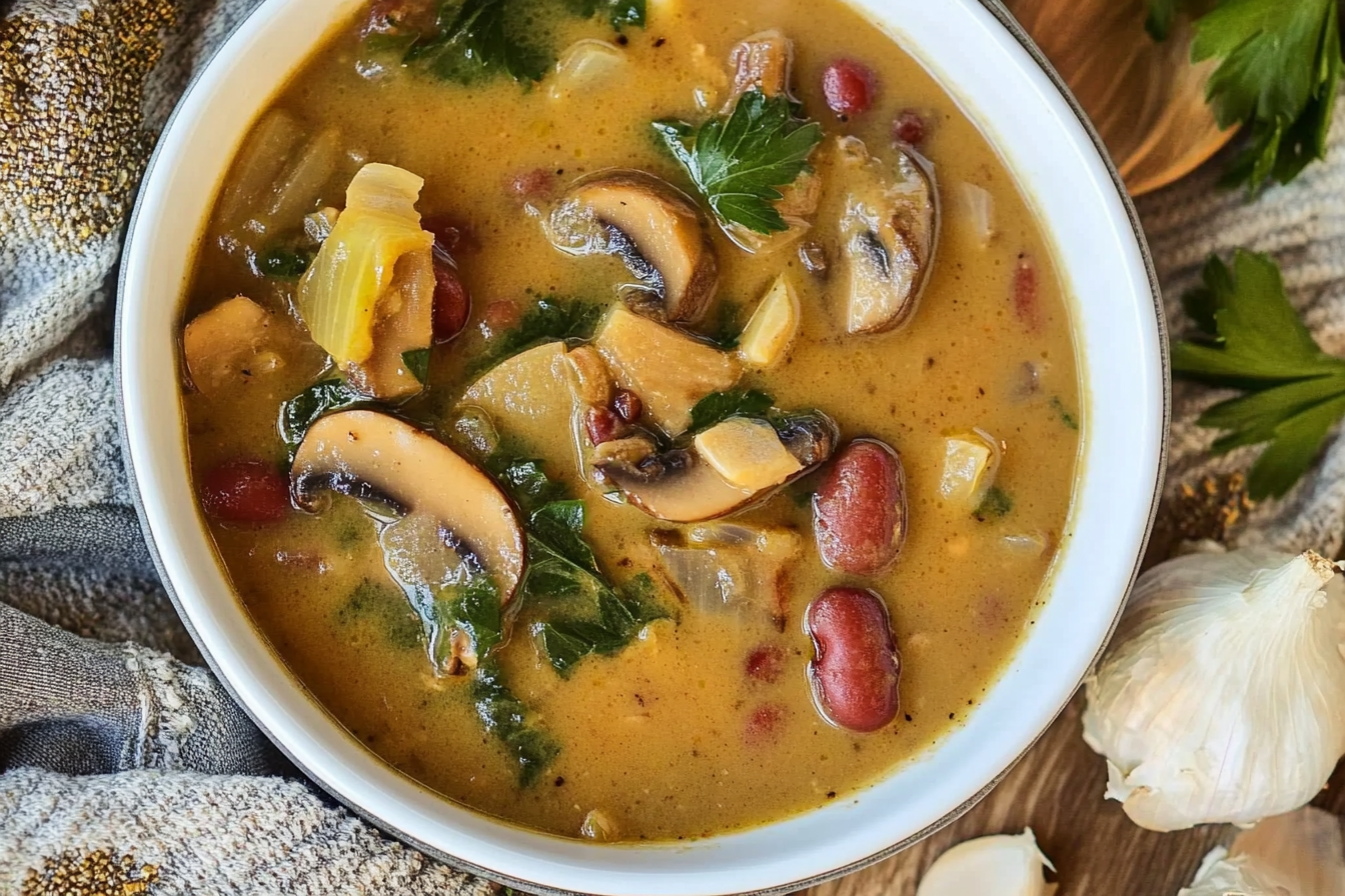 Sopa cremosa de champiñones