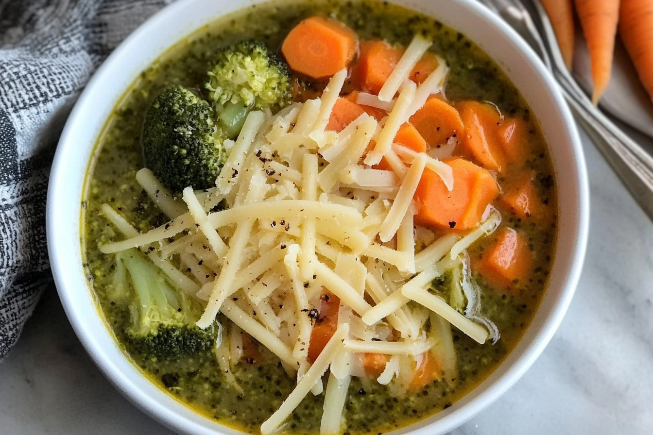 Sopa de cenoura e brócolis