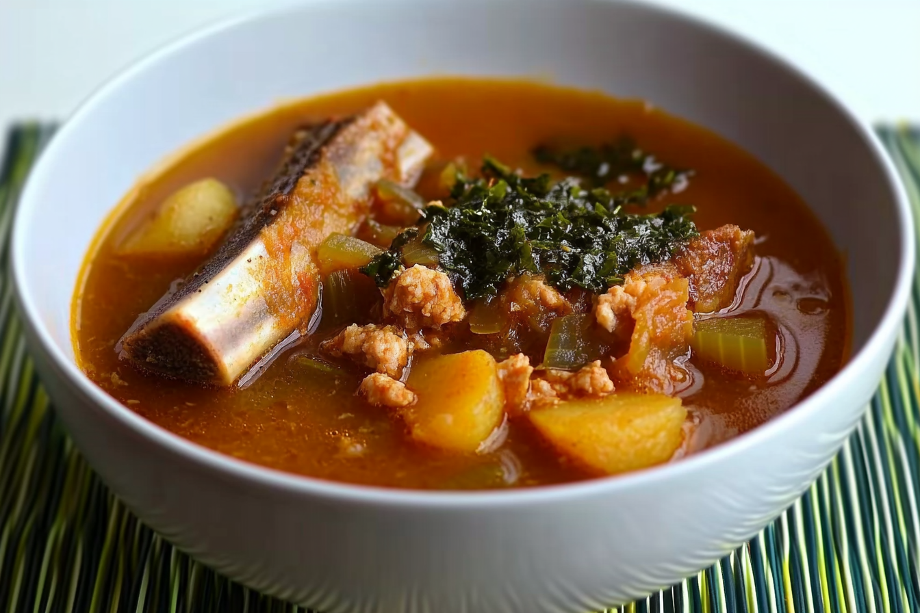 Sopa de verduras com costela