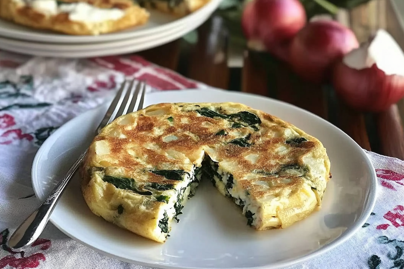 Tortilha de Batata com Espinafre
