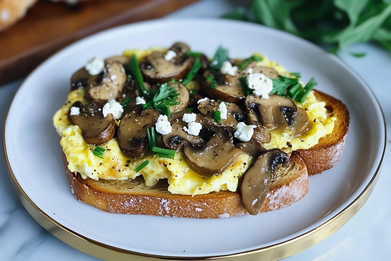 Tostada de huevos revueltos