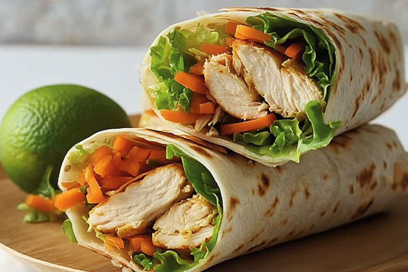 Wraps de frango com alface