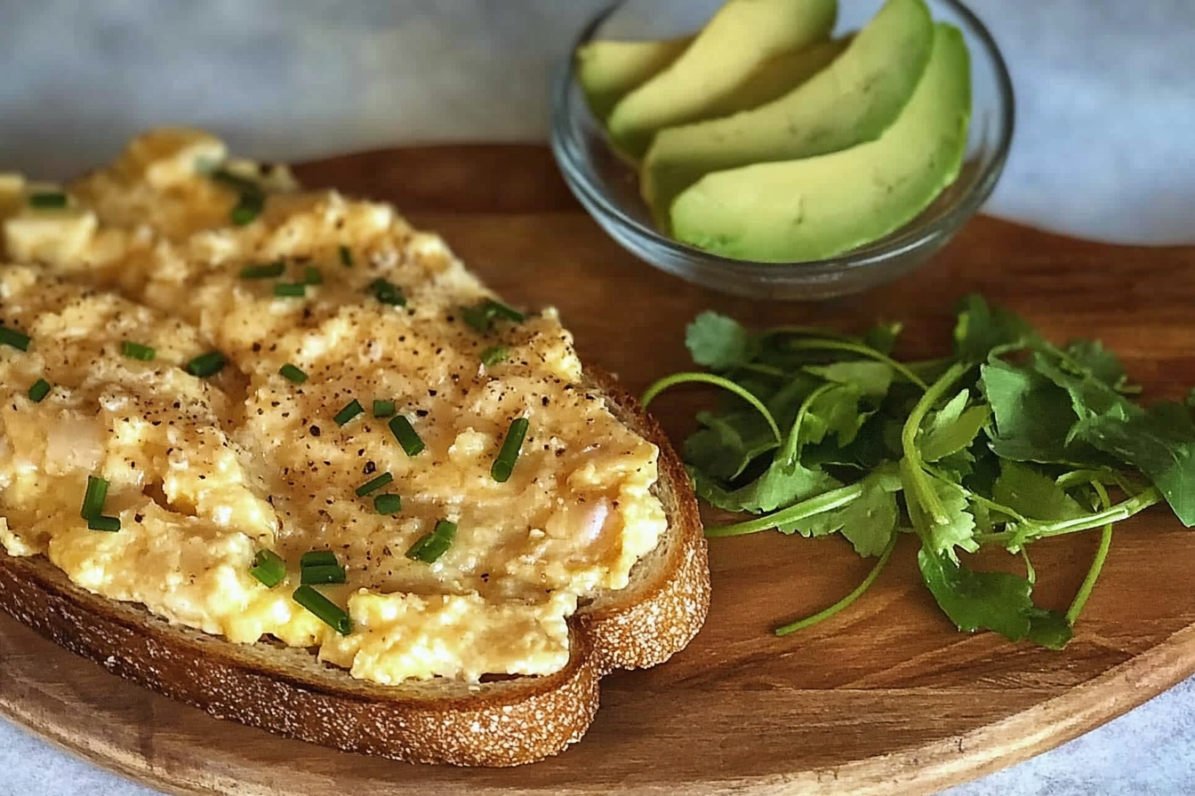 Ovos mexidos com queijo