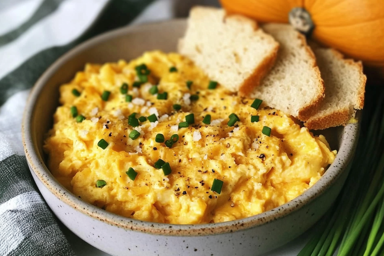 Ovos mexidos cremosos com abóbora