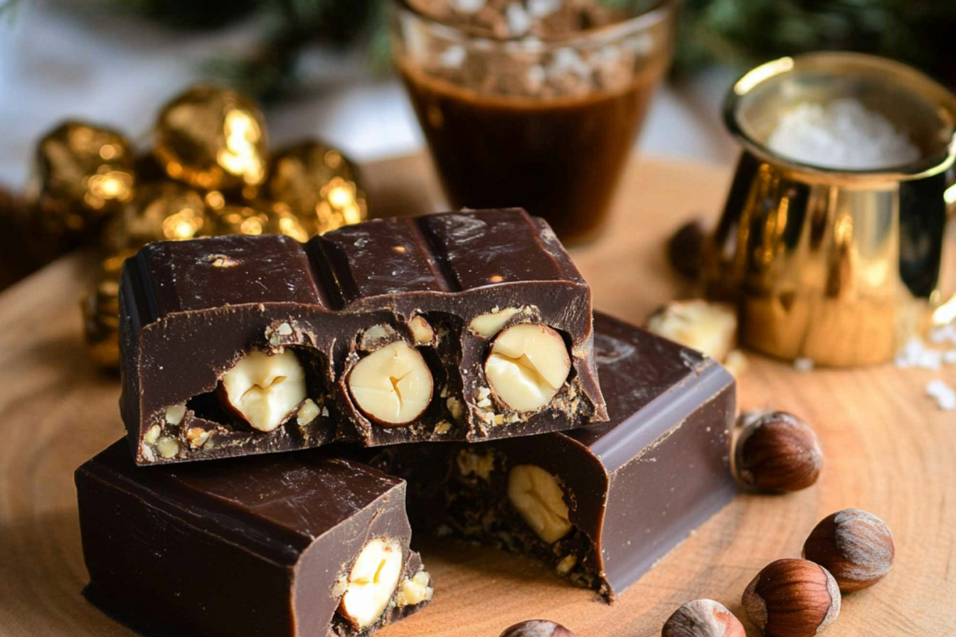 Turrón de chocolate y avellanas